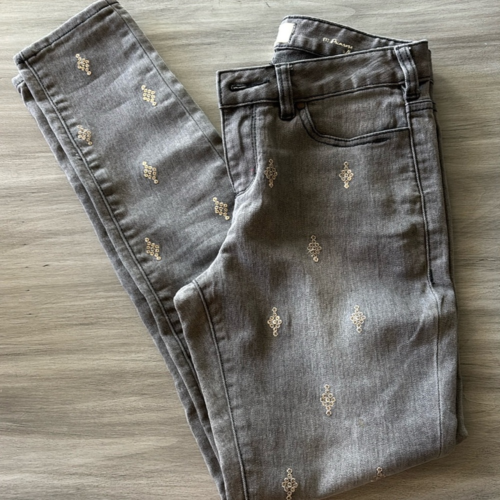 Sundance Primrose gray skinny jean with sequins